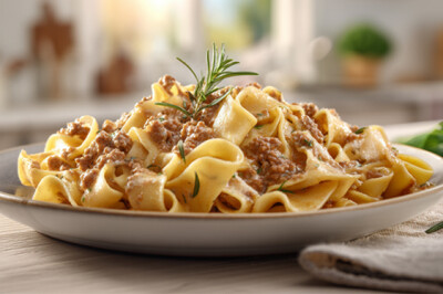 Pappardelle al ragù bianco di carne macinata mista - pappardelle-carne-macinato-ragu-bianco-2